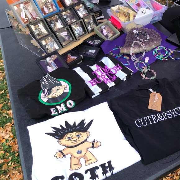 Goth Wishnik Troll Doll Crop Top - Picture 13 of 13